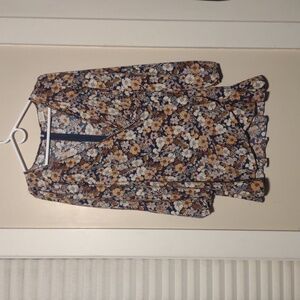 Altar'd State Women's Medium Navy/Tan Floral Wrap Mini Dress‎